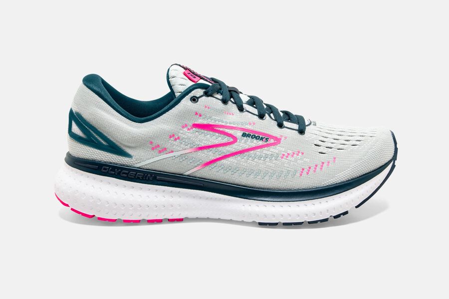 Brooks Glycerin 19 Road Loopschoenen Dames - Wit/Roze - 584390AZC